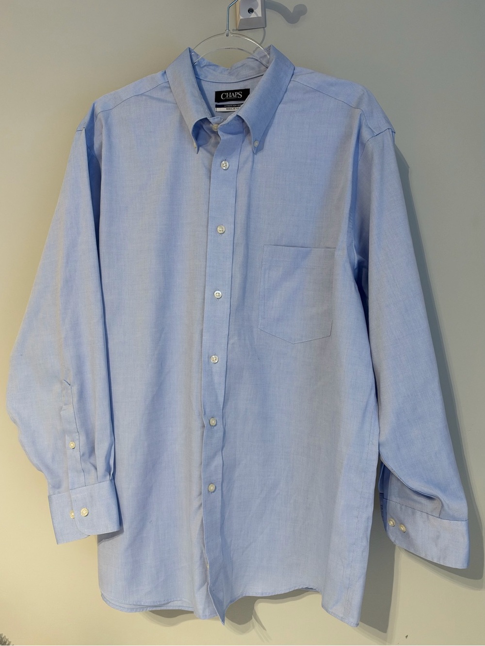 Chaps Light Blue Oxford Shirt, EUC, 17 neck, 32/33 sleeves (XL)